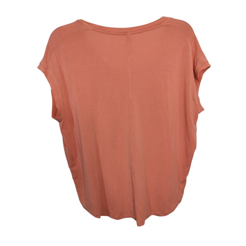 5404) Athleta Coral Cap Sleeve V Neck Relaxed Round Hem Tee Large - Picture 2 of 6